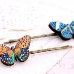 Realistic butterfly hair clips, butterfly hair accessories, woodland wedding, alternative wedding, festival ahir accessory