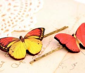 Butterfly hair clips, butterfly hair accessories, woodland wedding, butterfly hair piece, butterfly jewelry