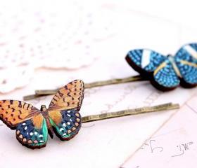 Realistic butterfly hair clips, butterfly hair accessories, woodland wedding, alternative wedding, festival ahir accessory