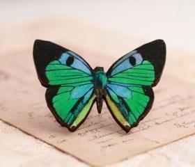 Blue Butterfly Brooch, nature brooch, colorful jewelry, butterfly jewellery, gift for nature lover